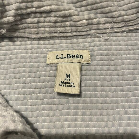 L.L. Bean Corduroy Jacket Women's Medium Petite Light Blue Shaket Button Up - Picture 7 of 8